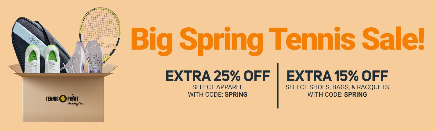 Tennis-Point Big Spring Tennis Sale - Extra 25% off select sale apparel 15% off shoes, racquets, bags and more