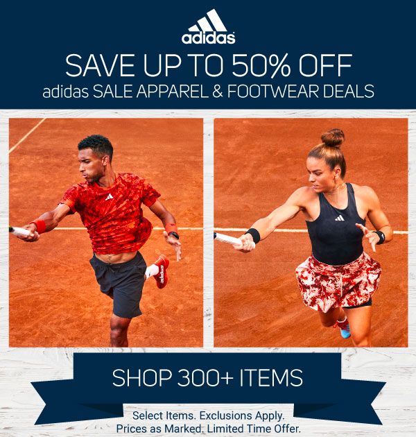 Sale adidas Apparel and Shoes