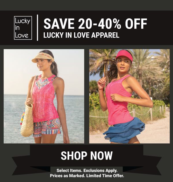 Lucky In Love Womens Tennis Apparel