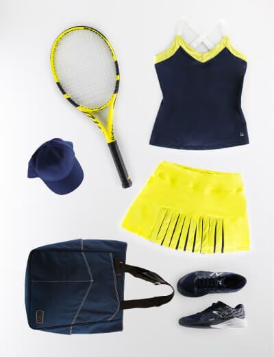 Navy and Yellow Women's Outfit