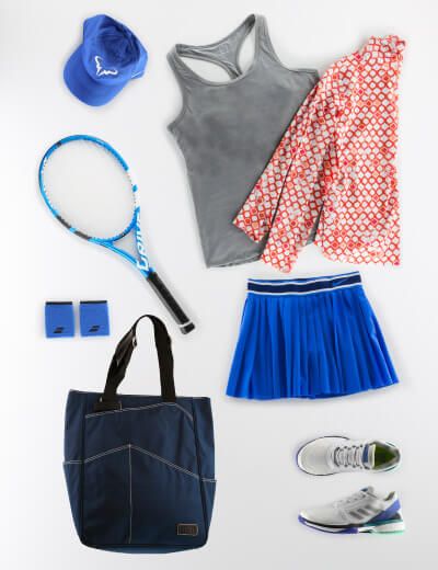 Blue Orange Gray Women's Outfit