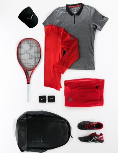 Red Gray and Black Men's Outfit
