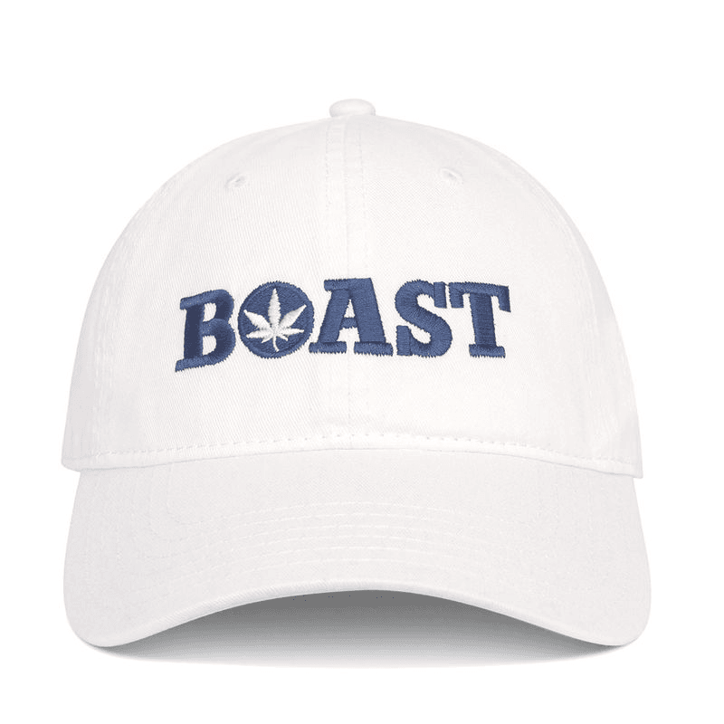 BOAST Dad Hat White Navy