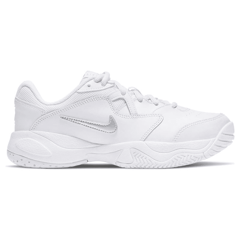Nike Court Lite 2 Junior Tennis Shoe White Silver
