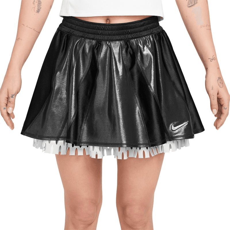 Nike Court Osaka Slam Skirt in Black Metallic Silver