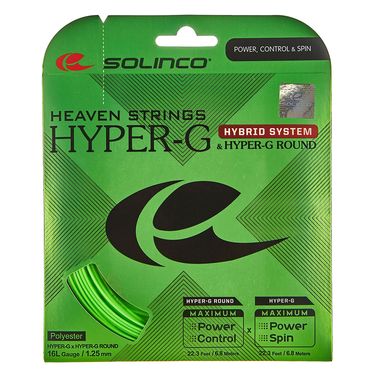 Solinco Hybrid Hyper-G 16L/ Hyper-G Round 16L Tennis String Green 1920554
image
