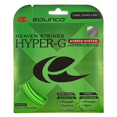 Solinco Hybrid Hyper-G 17g/ Hyper-G Round 17g Tennis String Green 1920555
image