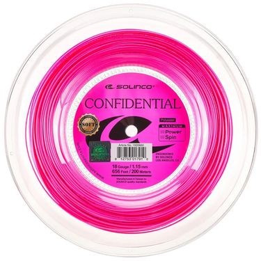 Solinco Confidential Soft 18g (1.20mm) Tennis String REEL (656) Pink 1920660image