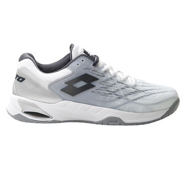 Lotto Mirage 100 Speed Mens Tennis Shoe All White/Asphalt/Silver Metal 210732 9D8
image