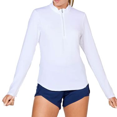 Sofibella UV Colors 1/4 Zip Long Sleeve Womens White 2620 WHT
image