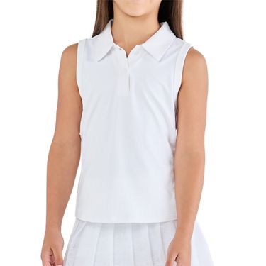 Sofibella White Lotus Girls Sleeveless Polo
