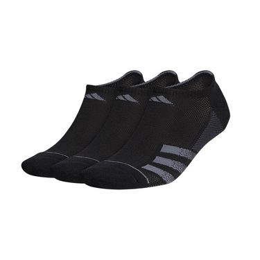adidas Mens Superlite 3 Stripe No Show Sock 3 Pack - Black