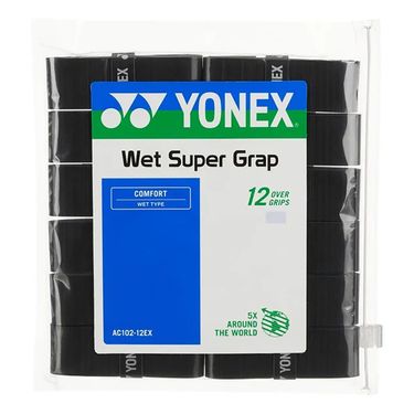 Yonex Super Grap Black Overgrip (12 Pack)