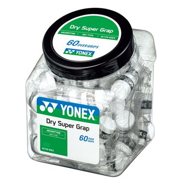 Yonex Dry Super Grap White Overgrip 60 Count Bucket