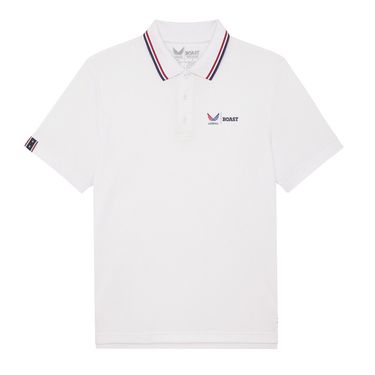 Boast x Volition Tipped Performance Polo Mens White/Racing Red/Medieval Blue BVM13PO1 112image