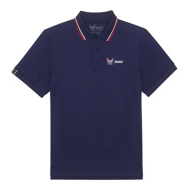 Boast x Volition Tipped Performance Polo Mens Medieval Blue/Racing Red/White BVM13PO1 408image