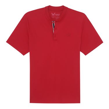 Boast x Volition Tipped Performance Henley Mens Racing Red BVM13TP7 645image