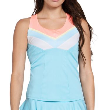 Lucky in Love Lucky Club Racerback Tank Top Womens Cool Blue CX043 Y64464
image