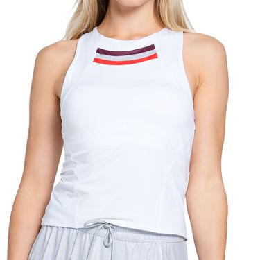 Lucky in Love Metallics Stripe Tank Top Womens Silver CX063 X58110
image