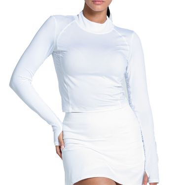 Lucky in Love L UV Mock Neck Long Sleeve Top Womens White CX073 110
image