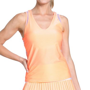 Lucky in Love Lavender Love Shimmer V Neck Tank Top Womens Orange Frost CX081 824
image
