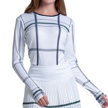 Lucky in Love Preppy Please Plaid Long Sleeve Womens White CX189 99G110image