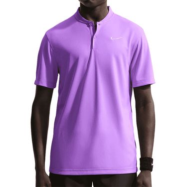 Nike Court Dri Fit Blade Solid Polo Shirt Mens Bright Violet/White DJ4167 522image