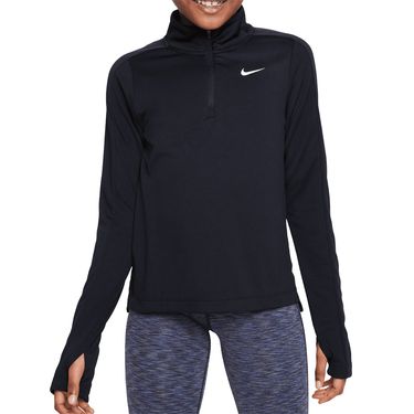 Nike Girls Dri Fit 1/4 Zip Long Sleeve Black/White FD2853 010image