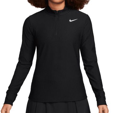 Nike Dri Fit Advantage Tour 1/2 Zip Long Sleeve Top Womens Black/White FD5627 010
image