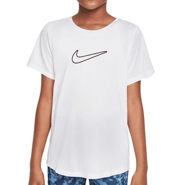 Nike Dri Fit Girls Tee Shirt White/Black FZ5600 100
image