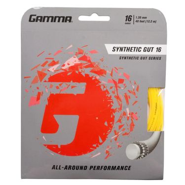 Gamma Synthetic Gut 16G Yellow Tennis String