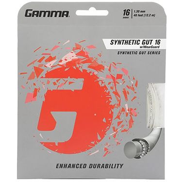 Gamma WearGuard Synthetic Gut 16G White Tennis String