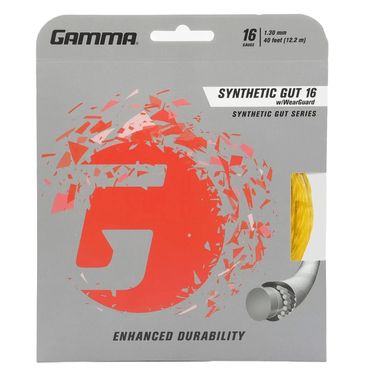 Gamma Synthetic Gut w/Wearguard 16g (1.32mm) Tennis String Whiteimage