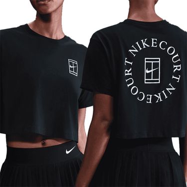 Nike Court Slam Crop Tee Shirt Womens Black HV6987 010
image