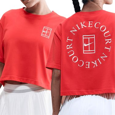 Nike Court Slam Crop Tee Shirt Womens Light Crimson HV6987 696
image