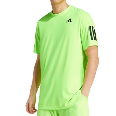 adidas Club 3 Stripe Tee Shirt Mens Lucid Lemon JG0979
image
