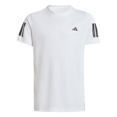 adidas Club 3 Stripe Boys Tee Shirt