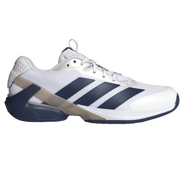 adidas Adizero Ubersonic 5 Mens Tennis Shoe White/Dark Blue/Silver Metallic JR1736image