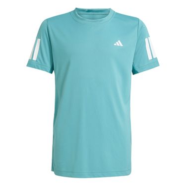 adidas Club 3 Stripe Boys Tee Shirt