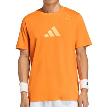 adidas Tennis Graphic Tee Shirt Mens Pure Orange KB9450
image