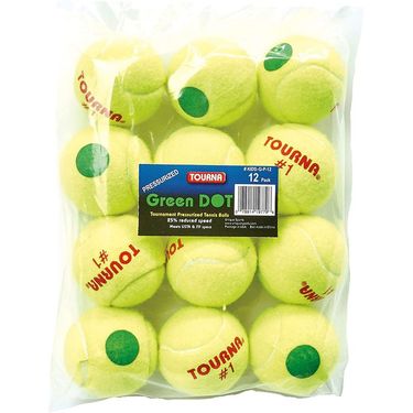 Tourna Green Dot Tennis Balls (12 pack)