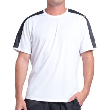 K Swiss Shadow Play Short Sleeve Shirt Mens White/Charcoal KMT84 33J121image