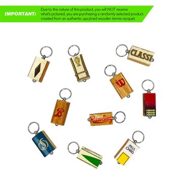 Racquet Inc Assorted Wooden Tennis Racquet Keychain