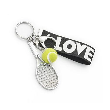 Racquet Inc Tennis Racquet Love Keychain - Green/Blackimage