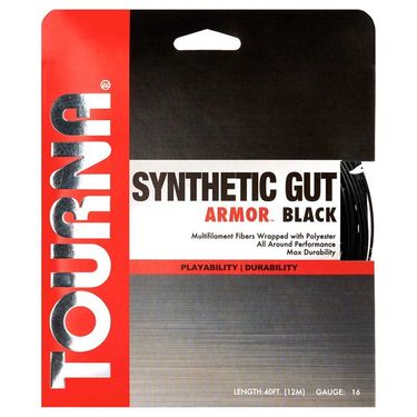 Tourna Synthetic Gut Armor 16G Black Tennis String