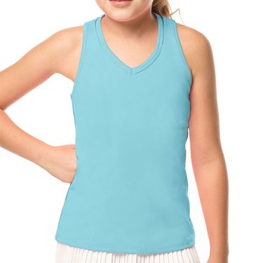 Lucky in Love Mad About Plaid Girls V Neck Cutout Tank Ocean Blue T207 410
image