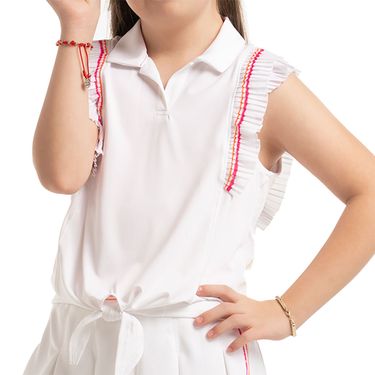 Lucky in Love Shockin Classics Girls Stripe Tie Polo