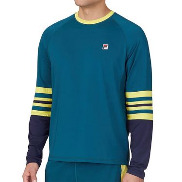 Fila Heritage Long Sleeve Crew Mens Deep Teal/Buttercup/Navy TM23C143 342
image
