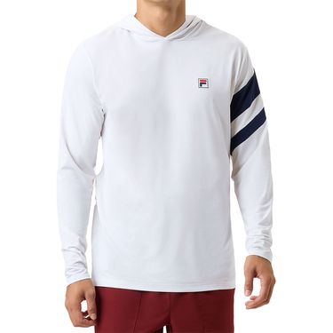Fila Essentials Long Sleeve Hoodie Mens White/Fila Navy TM411159 147
image