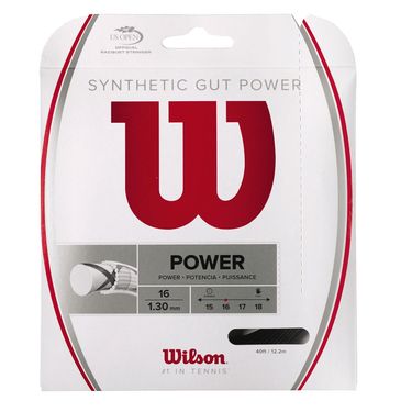 Wilson Synthetic Gut Power 16g (1.30mm) Tennis String Black WRZ945200
image